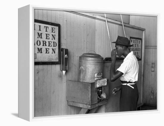 "Colored" Water Cooler in Streetcar Terminal, Oklahoma City, Oklahoma-Russell Lee-Framed Stretched Canvas