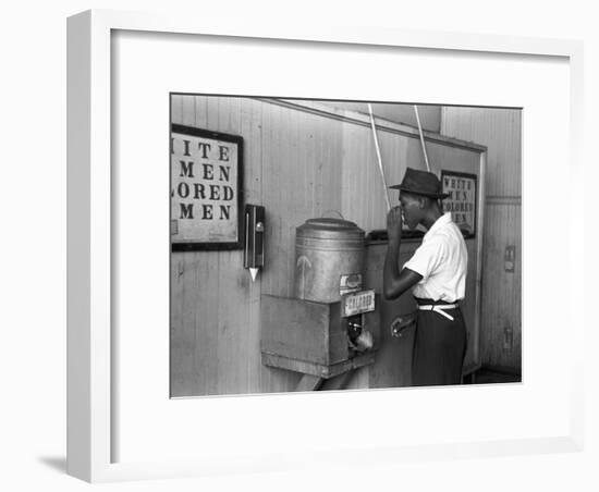 "Colored" Water Cooler in Streetcar Terminal, Oklahoma City, Oklahoma-Russell Lee-Framed Photo