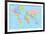 Colored World Map - Borders, Countries and Cities - Illustration-dikobraziy-Framed Art Print