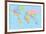 Colored World Map - Borders, Countries and Cities - Illustration-dikobraziy-Framed Art Print