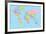 Colored World Map - Borders, Countries and Cities - Illustration-dikobraziy-Framed Art Print