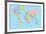 Colored World Map - Borders, Countries and Cities - Illustration-dikobraziy-Framed Art Print