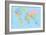 Colored World Map - Borders, Countries and Cities - Illustration-dikobraziy-Framed Art Print