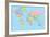 Colored World Map - Borders, Countries and Cities - Illustration-dikobraziy-Framed Art Print