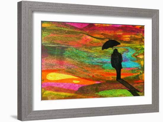Colorful Abstract 1-Howie Green-Framed Art Print