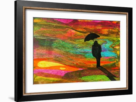 Colorful Abstract 1-Howie Green-Framed Art Print