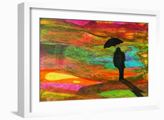 Colorful Abstract 1-Howie Green-Framed Art Print