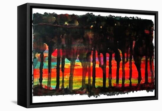 Colorful Abstract 2-Howie Green-Framed Stretched Canvas