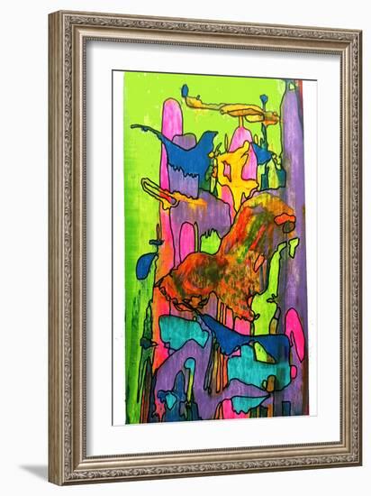 Colorful Abstract 62-Howie Green-Framed Art Print