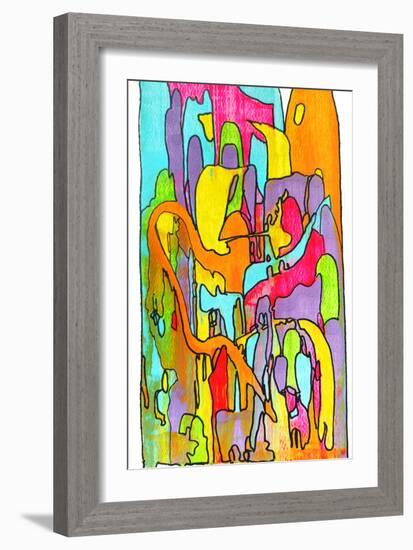 Colorful Abstract 64-Howie Green-Framed Art Print