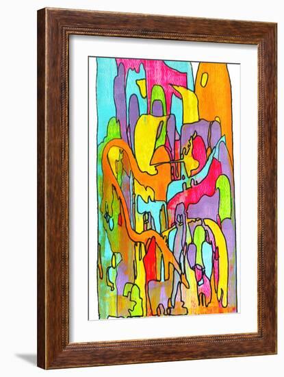Colorful Abstract 64-Howie Green-Framed Art Print