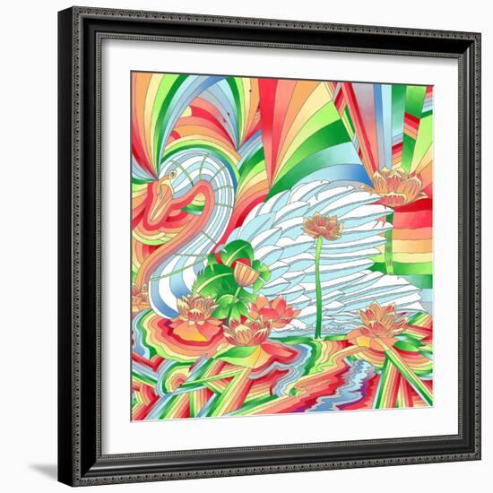 Colorful Abstract 6-Howie Green-Framed Art Print
