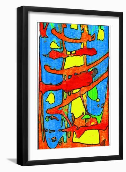 Colorful Abstract 71-Howie Green-Framed Art Print