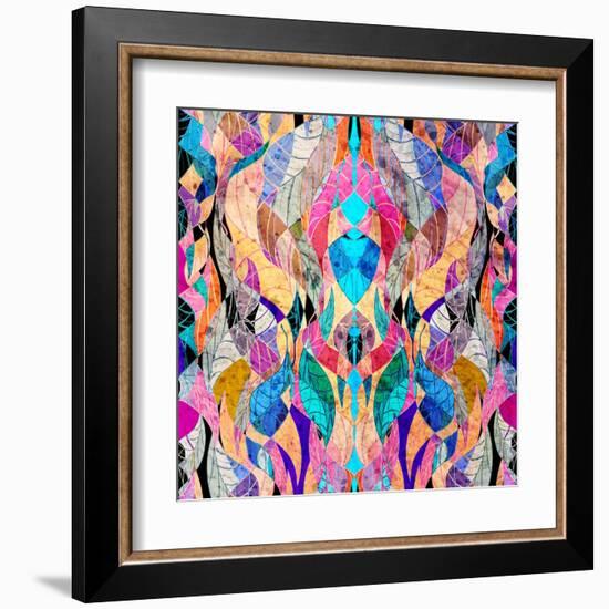 Colorful Abstract Floral Pattern-Tanor-Framed Art Print