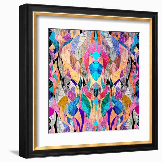 Colorful Abstract Floral Pattern-Tanor-Framed Art Print
