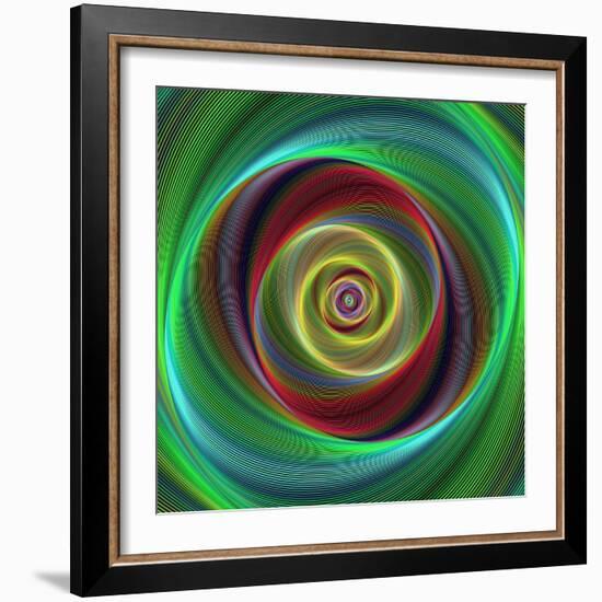 Colorful Abstract Geometric Spiral Design Background-David Zydd-Framed Photographic Print