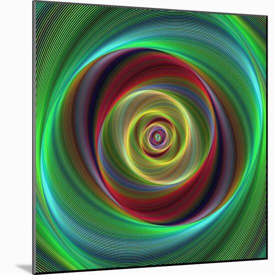 Colorful Abstract Geometric Spiral Design Background-David Zydd-Mounted Photographic Print