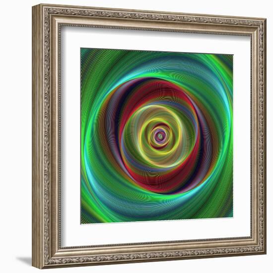 Colorful Abstract Geometric Spiral Design Background-David Zydd-Framed Premium Photographic Print