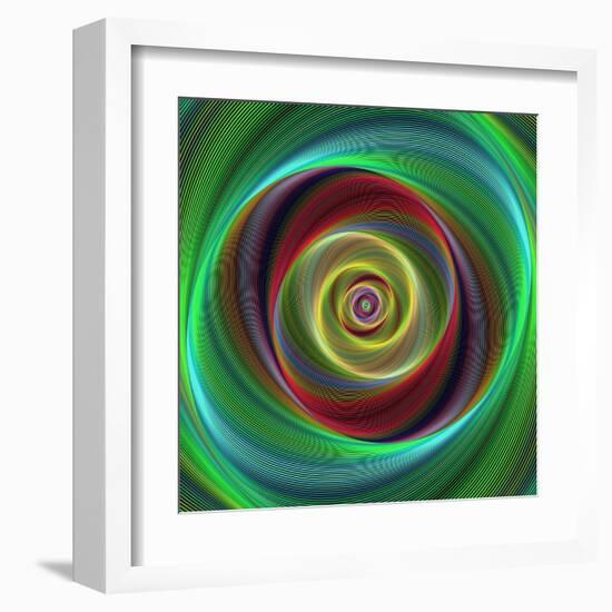 Colorful Abstract Geometric Spiral Design Background-David Zydd-Framed Premium Photographic Print