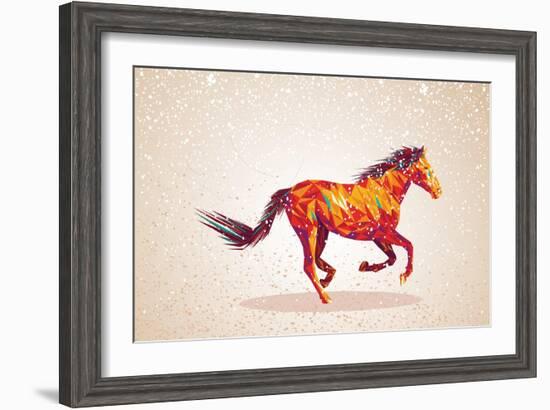 Colorful Abstract Horse Shape-cienpies-Framed Art Print