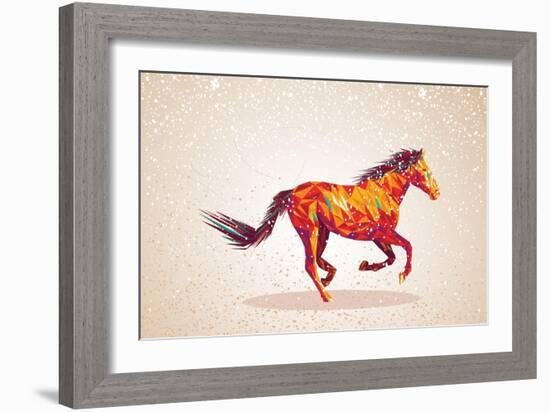 Colorful Abstract Horse Shape-cienpies-Framed Art Print