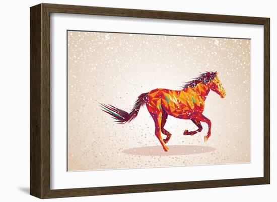 Colorful Abstract Horse Shape-cienpies-Framed Art Print