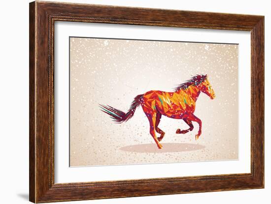 Colorful Abstract Horse Shape-cienpies-Framed Art Print