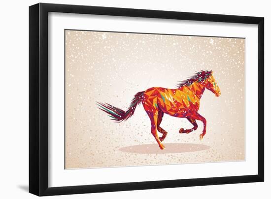 Colorful Abstract Horse Shape-cienpies-Framed Art Print