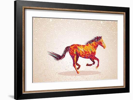 Colorful Abstract Horse Shape-cienpies-Framed Art Print