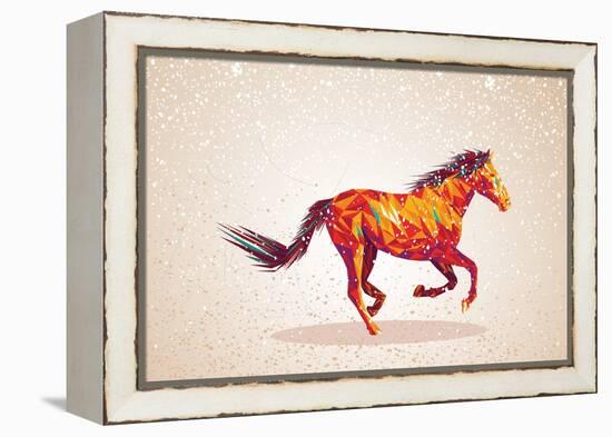 Colorful Abstract Horse Shape-cienpies-Framed Stretched Canvas