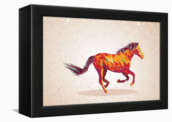 Colorful Abstract Horse Shape-cienpies-Framed Stretched Canvas