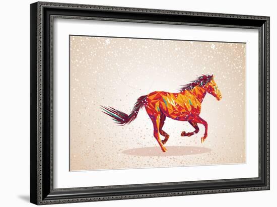 Colorful Abstract Horse Shape-cienpies-Framed Premium Giclee Print