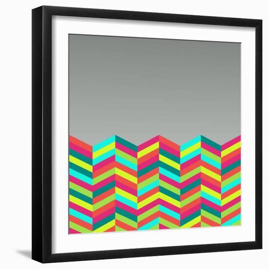 Colorful Abstract Retro Pattern-cienpies-Framed Art Print