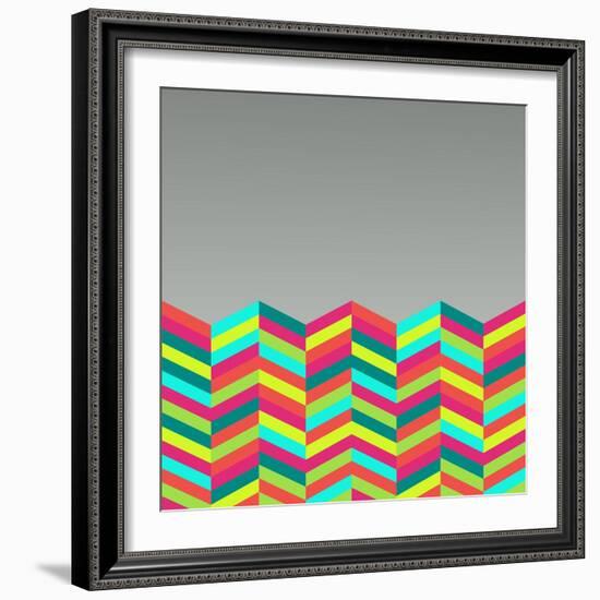 Colorful Abstract Retro Pattern-cienpies-Framed Art Print