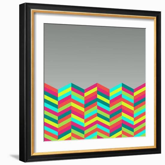 Colorful Abstract Retro Pattern-cienpies-Framed Art Print