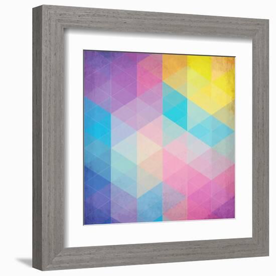 Colorful Abstract Triangles-art_of_sun-Framed Art Print