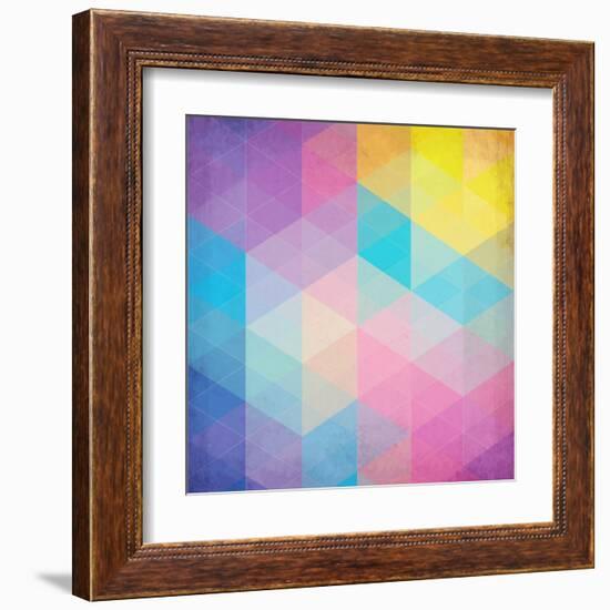 Colorful Abstract Triangles-art_of_sun-Framed Art Print