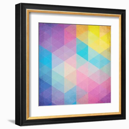 Colorful Abstract Triangles-art_of_sun-Framed Art Print