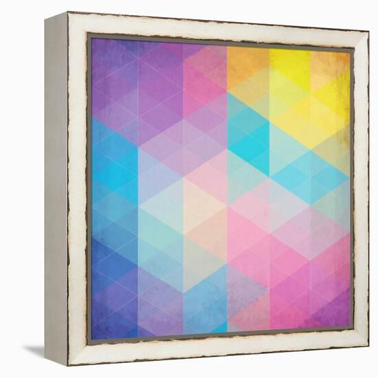 Colorful Abstract Triangles-art_of_sun-Framed Stretched Canvas