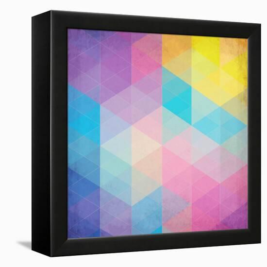 Colorful Abstract Triangles-art_of_sun-Framed Stretched Canvas