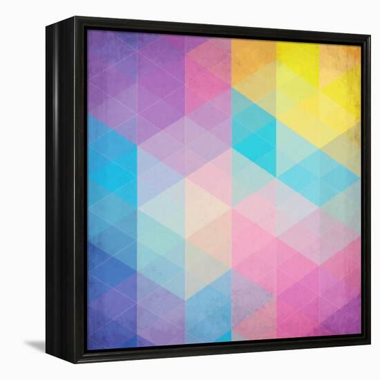 Colorful Abstract Triangles-art_of_sun-Framed Stretched Canvas