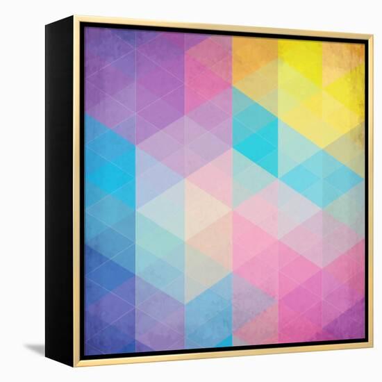 Colorful Abstract Triangles-art_of_sun-Framed Stretched Canvas