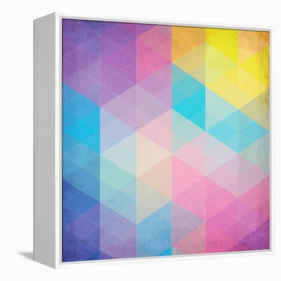 Colorful Abstract Triangles-art_of_sun-Framed Stretched Canvas