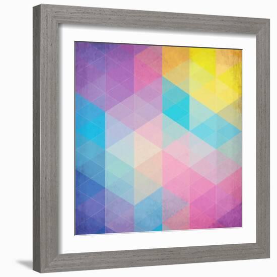 Colorful Abstract Triangles-art_of_sun-Framed Art Print