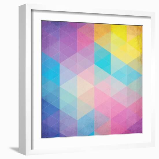 Colorful Abstract Triangles-art_of_sun-Framed Art Print