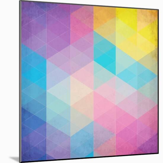 Colorful Abstract Triangles-art_of_sun-Mounted Art Print