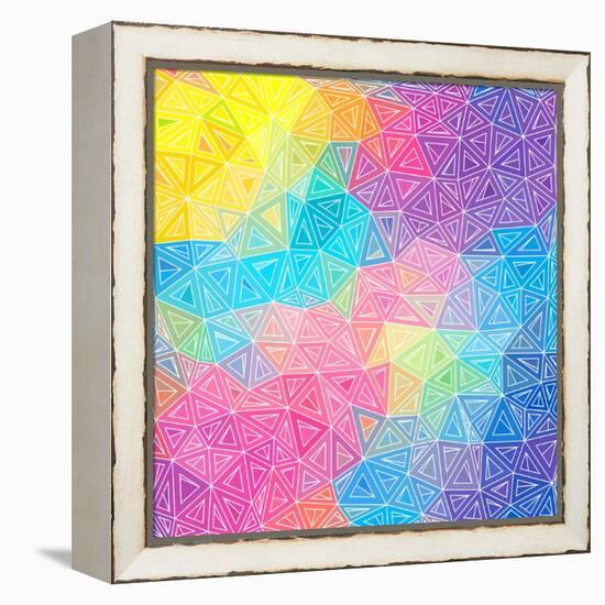 Colorful Abstract Triangles-art_of_sun-Framed Stretched Canvas