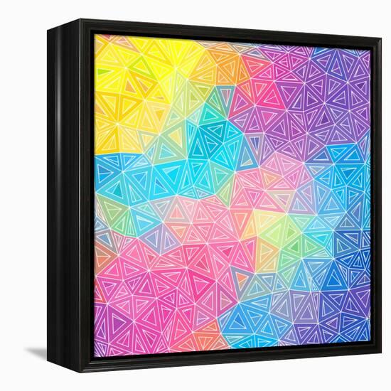 Colorful Abstract Triangles-art_of_sun-Framed Stretched Canvas