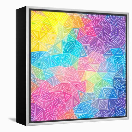 Colorful Abstract Triangles-art_of_sun-Framed Stretched Canvas