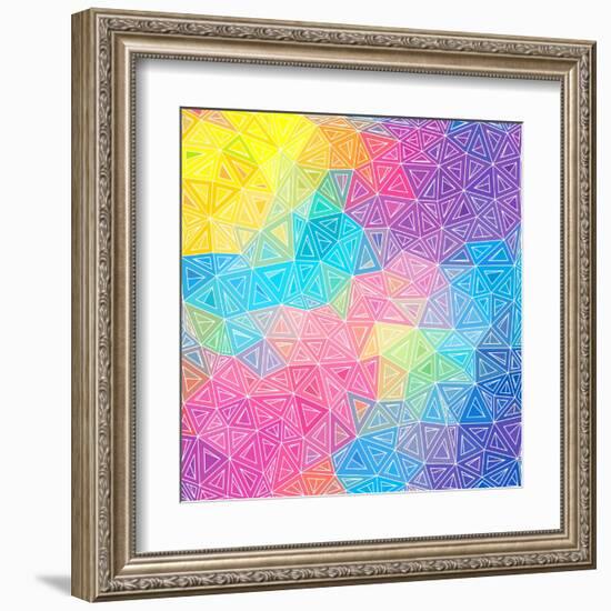 Colorful Abstract Triangles-art_of_sun-Framed Art Print